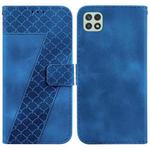 For Samsung Galaxy Xcover 5 7-shaped Embossed Leather Phone Case(Blue)