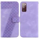 For Samsung Galaxy S20 FE 4G/5G 7-shaped Embossed Leather Phone Case(Purple)