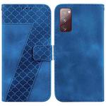 For Samsung Galaxy S20 FE 4G/5G Seven-shaped Embossed Leather Phone Case(Blue)