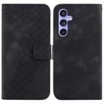 For Samsung Galaxy S23 FE 5G Seven-shaped Embossed Leather Phone Case(Black)