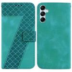 For Samsung Galaxy A15 Seven-shaped Embossed Leather Phone Case(Green)