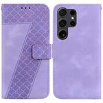 For Samsung Galaxy S24 Ultra 5G 7-shaped Embossed Leather Phone Case(Purple)