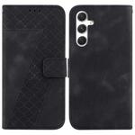 For Samsung Galaxy S24+ 5G 7-shaped Embossed Leather Phone Case(Black)