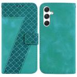 For Samsung Galaxy S24 5G Seven-shaped Embossed Leather Phone Case(Green)