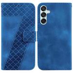 For Samsung Galaxy M15/F15 Seven-shaped Embossed Leather Phone Case(Blue)