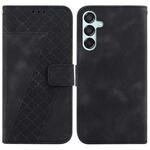 For Samsung Galaxy M15/F15 Seven-shaped Embossed Leather Phone Case(Black)