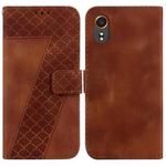 For Samsung Galaxy Xcover7 7-shaped Embossed Leather Phone Case(Brown)