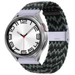 For Samsung Galaxy Watch 6 / 6 Classic Nylon Braided Metal Buckle Watch Band(W Black Green)