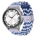 For Samsung Galaxy Watch 6 / 6 Classic Nylon Braided Metal Buckle Watch Band(W Blue White)