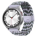 For Samsung Galaxy Watch 6 / 6 Classic Nylon Braided Metal Buckle Watch Band(W Green White)