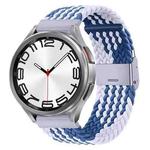 For Samsung Galaxy Watch 6 / 6 Classic Nylon Braided Metal Buckle Watch Band(Z Blue White)