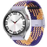 For Samsung Galaxy Watch 6 / 6 Classic Nylon Braided Metal Buckle Watch Band(Z Purple Orange)