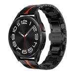 For Samsung Galaxy Watch 6 / 6 Classic Stainless Steel Metal Watch Band(Black Red)