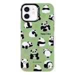 For iPhone 11 Electroplated Silver Series PC Protective Phone Case(Green Panda)