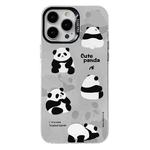 For iPhone 12 Pro Max Electroplated Silver Series PC Protective Phone Case(Grey Panda)