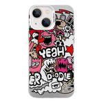 For iPhone 13 Electroplated Silver Series PC Protective Phone Case(Cartoon)