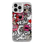 For iPhone 13 Pro Max Electroplated Silver Series PC Protective Phone Case(Cartoon)