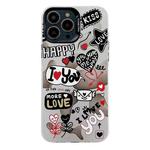 For iPhone 14 Pro Electroplated Silver Series PC Protective Phone Case(Love Writing)