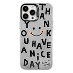 For iPhone 14 Pro Electroplated Silver Series PC Protective Phone Case(Cute Smiley Face)