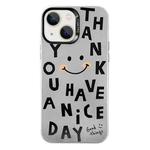 For iPhone 15 Plus Electroplated Silver Series PC Protective Phone Case(Cute Smiley Face)