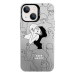 For iPhone 15 Plus Electroplated Silver Series PC Protective Phone Case(Lovers)