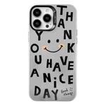 For iPhone 15 Pro Electroplated Silver Series PC Protective Phone Case(Cute Smiley Face)