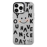 For iPhone 15 Pro Max Electroplated Silver Series PC Protective Phone Case(Cute Smiley Face)