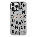 For iPhone 16 Pro Max Electroplated Silver Series PC Protective Phone Case(Cute Smiley Face)