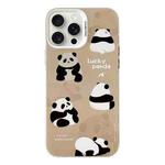 For iPhone 16 Pro Electroplated Silver Series PC Protective Phone Case(Brown Panda)