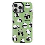 For iPhone 16 Pro Electroplated Silver Series PC Protective Phone Case(Green Panda)