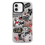 For iPhone 16 Plus Electroplated Silver Series PC Protective Phone Case(Love Writing)