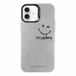 For iPhone 16 Plus Electroplated Silver Series PC Protective Phone Case(Simple Smiley Face)