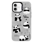 For iPhone 16 Electroplated Silver Series PC Protective Phone Case(Grey Panda)