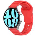 For Samsung Galaxy Watch 6 / 6 Classic Pockmark Texture Reverse Buckle Silicone Watch Band(Red)