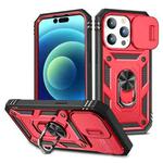 For iPhone 15 Pro Max Sliding Camshield Holder Phone Case(Red+Black)