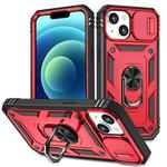 For iPhone 15 Plus Sliding Camshield Holder Phone Case(Red+Black)