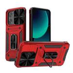 For Xiaomi Redmi K60 Ultra Camshield Robot TPU Hybrid PC Phone Case(Red)