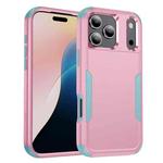 For iPhone 17 Pro Max Commuter Shockproof TPU + PC Phone Case(Pink+Grey Green)