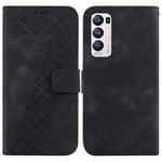 For OPPO Find X3 Neo/Reno5 Pro+ 5G 7-shaped Embossed Leather Phone Case(Black)