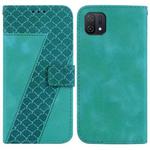 For OPPO A16K 7-shaped Embossed Leather Phone Case(Green)