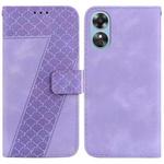 For OPPO A17/A17K 7-shaped Embossed Leather Phone Case(Purple)