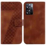 For OPPO A57 4G/5G / A57s 4G Global Seven-shaped Embossed Leather Phone Case(Brown)