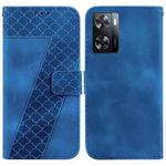 For OPPO A57 4G/5G / A57s 4G Global 7-shaped Embossed Leather Phone Case(Blue)