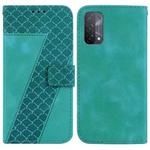 For OPPO A74 5G/A93 5G/A54 5G 7-shaped Embossed Leather Phone Case(Green)