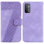 For OPPO A74 5G/A93 5G/A54 5G 7-shaped Embossed Leather Phone Case(Purple)