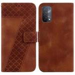 For OPPO A74 5G/A93 5G/A54 5G 7-shaped Embossed Leather Phone Case(Brown)