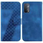 For OPPO A74 5G/A93 5G/A54 5G 7-shaped Embossed Leather Phone Case(Blue)