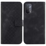 For OPPO A74 5G/A93 5G/A54 5G 7-shaped Embossed Leather Phone Case(Black)
