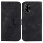 For OPPO A74 4G/F19 4G 7-shaped Embossed Leather Phone Case(Black)