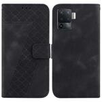 For OPPO A94 4G/F19 Pro/Reno5 F 7-shaped Embossed Leather Phone Case(Black)